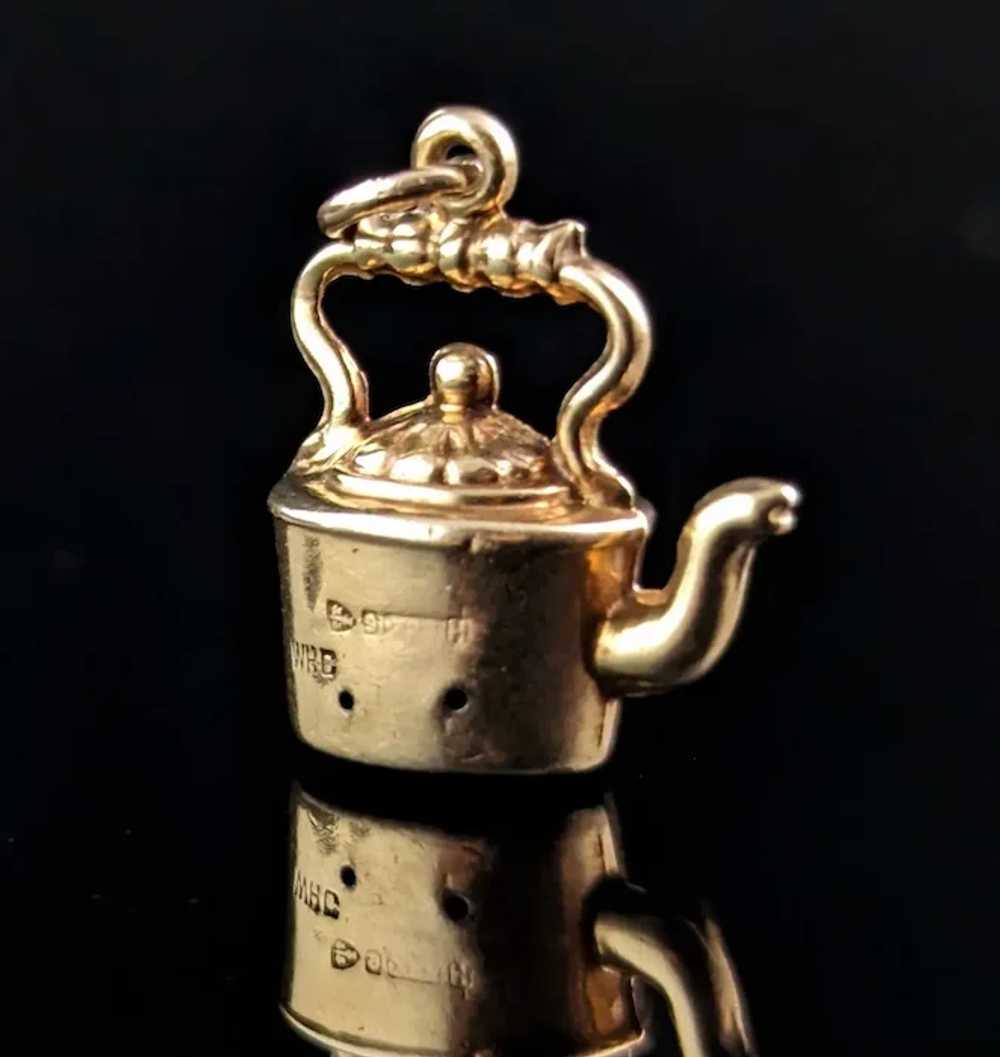 Vintage 9k gold kettle Charm, old Victorian style… - image 5