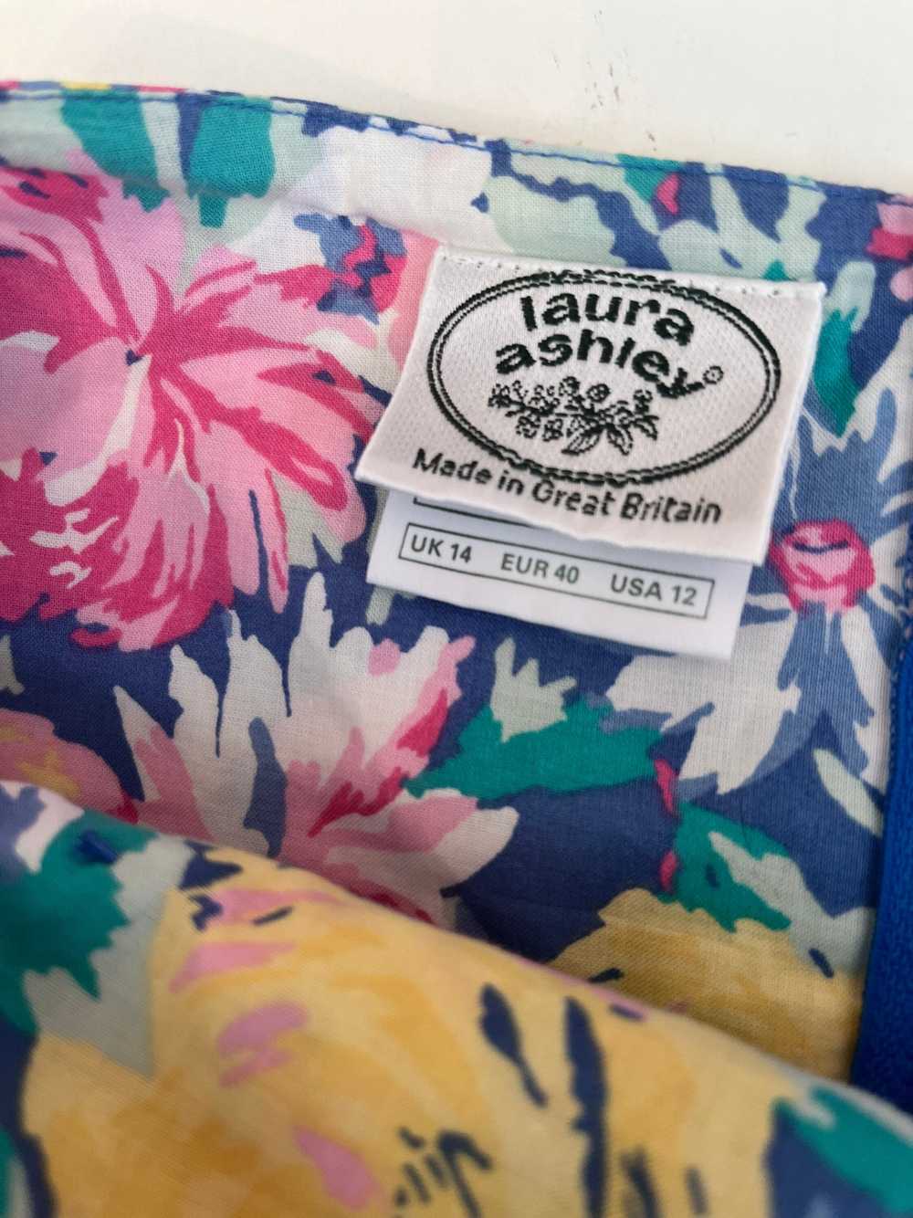 Vintage 1980’s "Laura Ashley" Blue, Pink & Yellow… - image 9