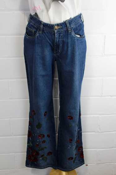 y2k Parasuco Jeans with Sequinned and Beaded Flora