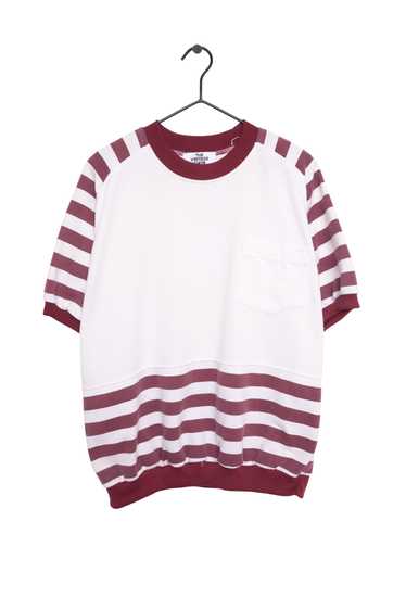 1980s Striped Short Sleeve Sweatshirt