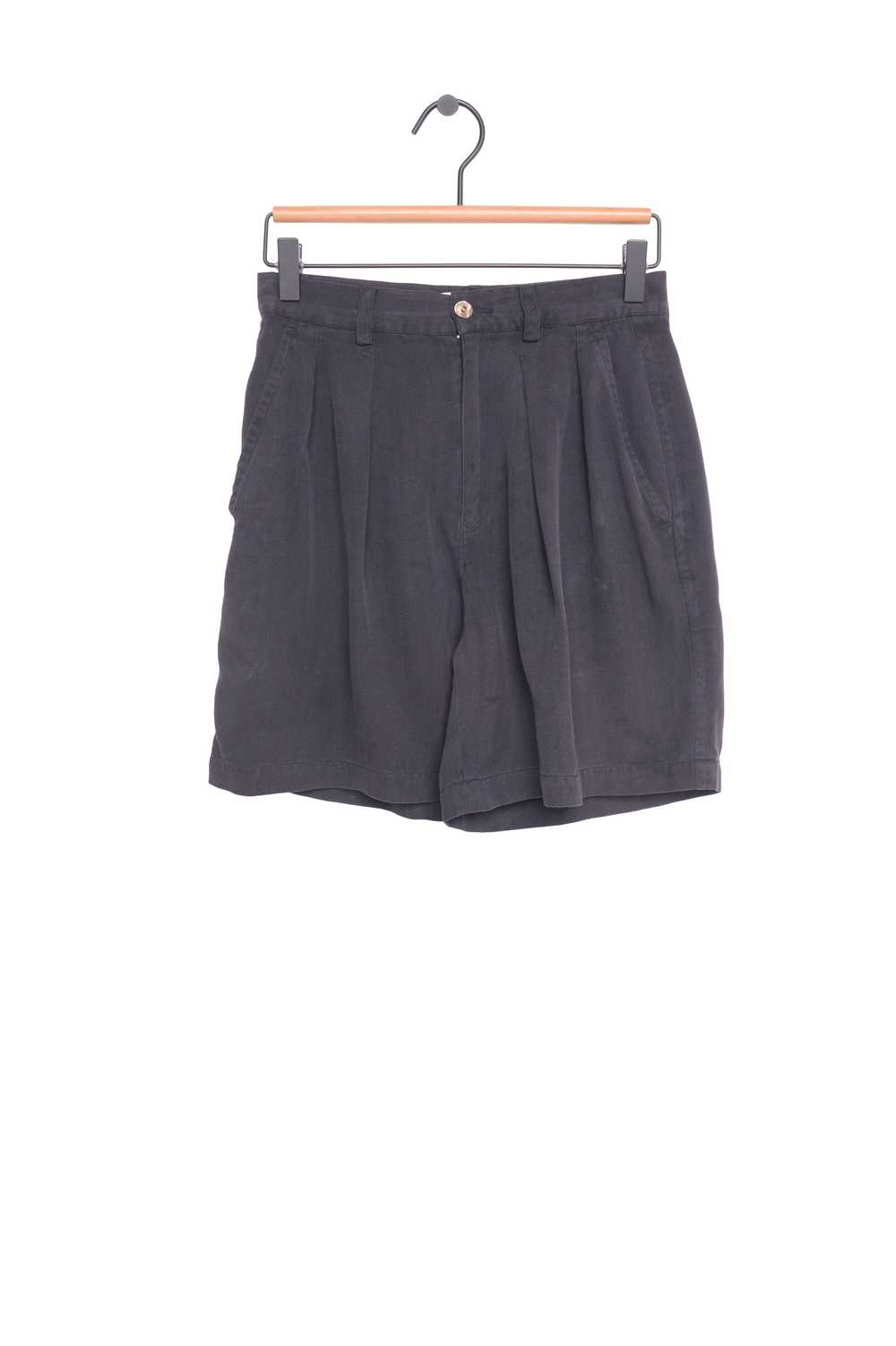 1980s Silk Pleated Trouser Shorts - image 1