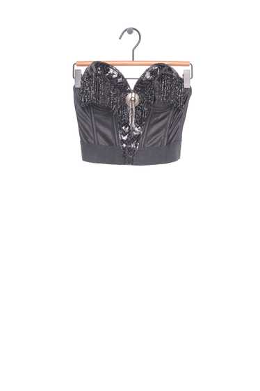 Fringe Pleather Corset Top