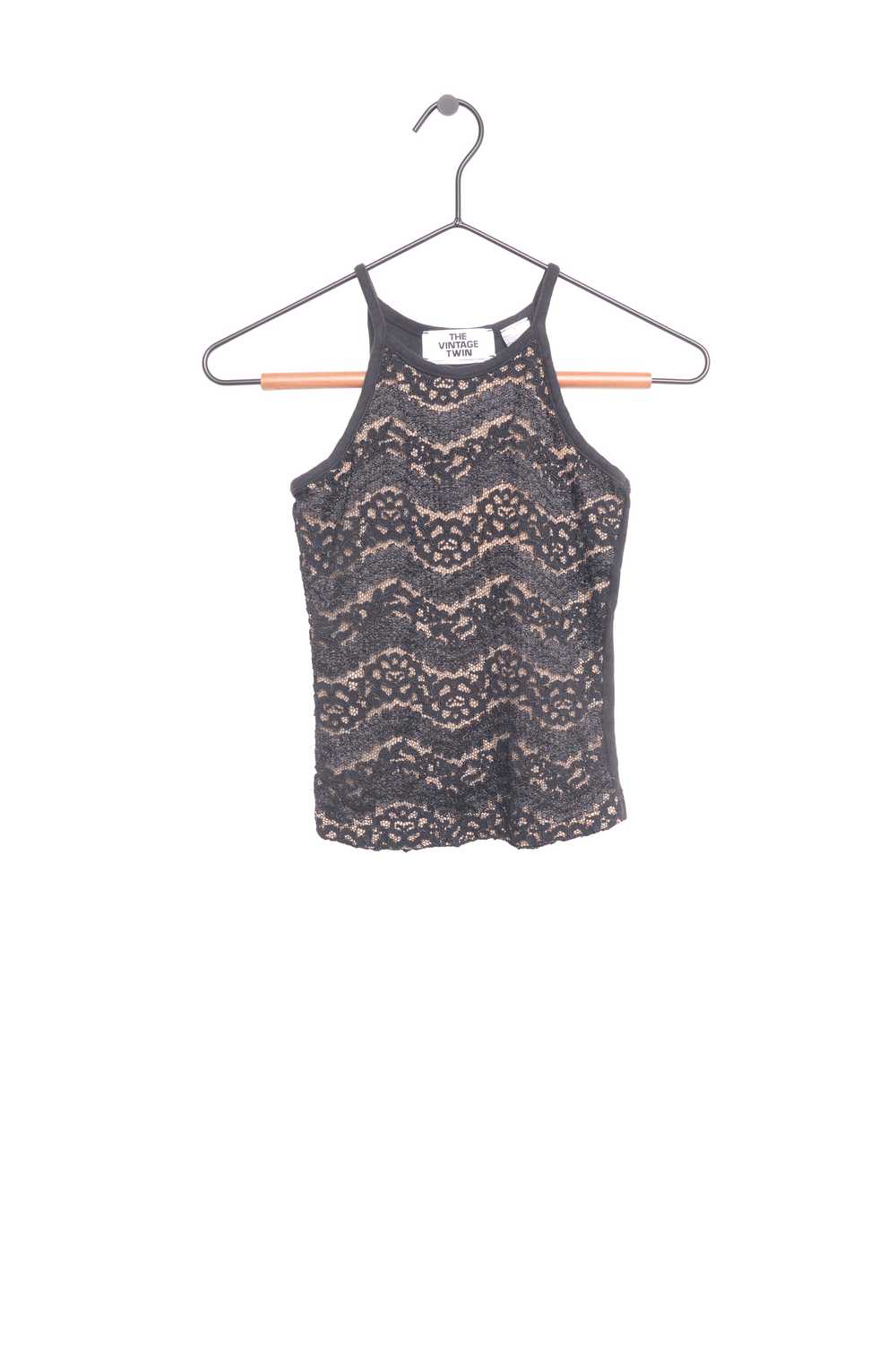 1990s Lace Halter Top - image 1