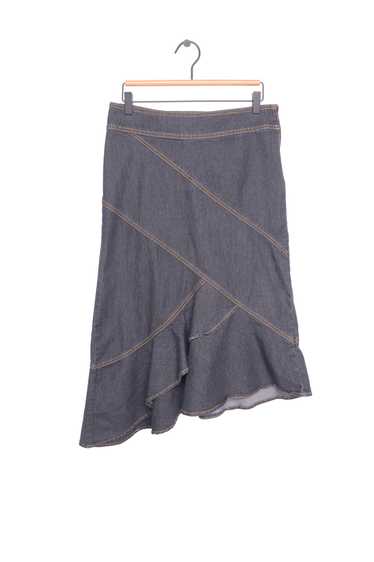 Y2K Ruffle Denim Midi Skirt - image 1