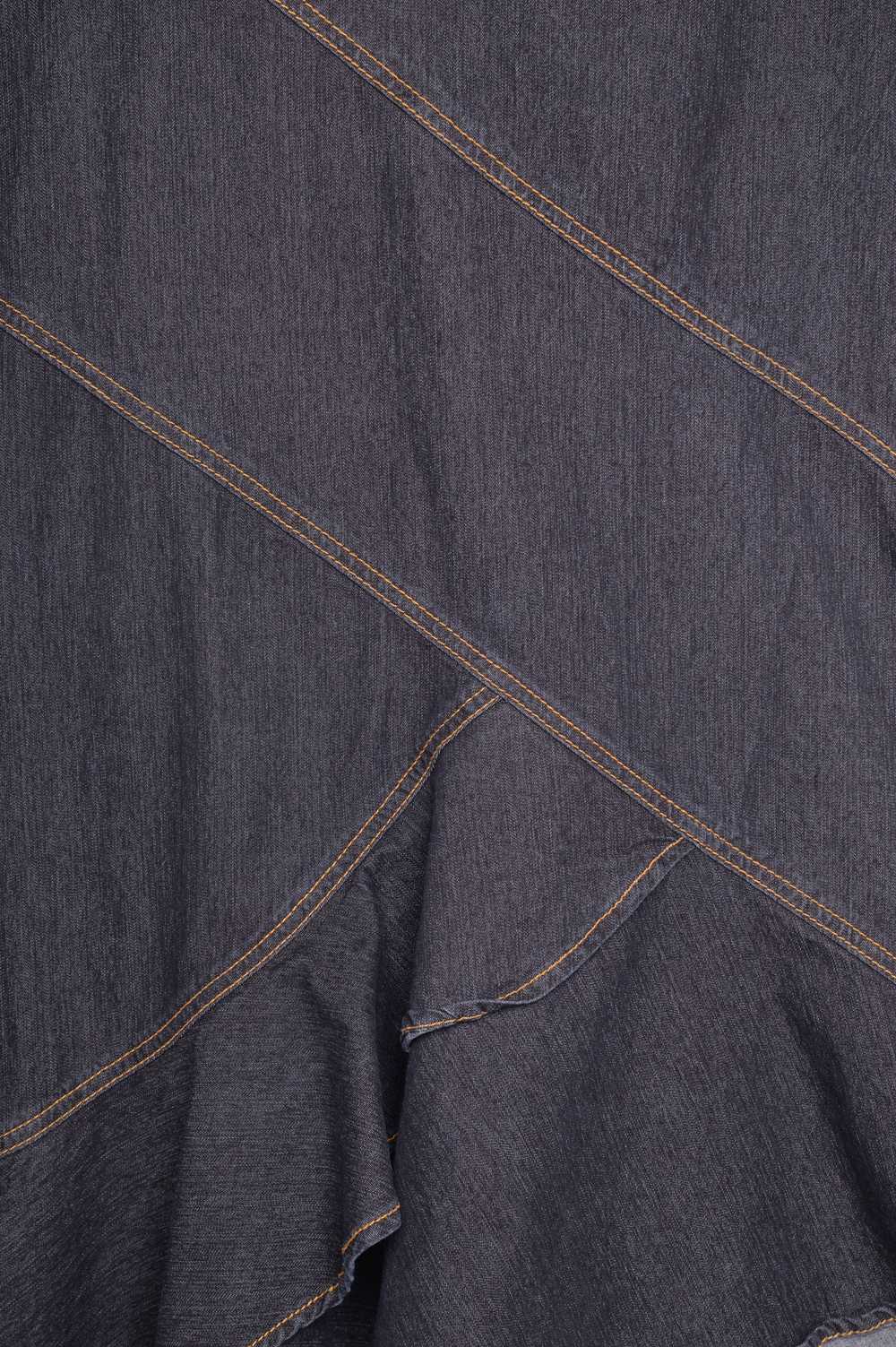 Y2K Ruffle Denim Midi Skirt - image 3