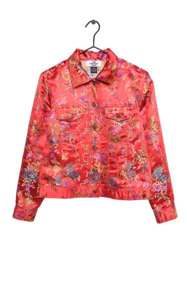 Y2K Floral Embroidered Satin Jacket