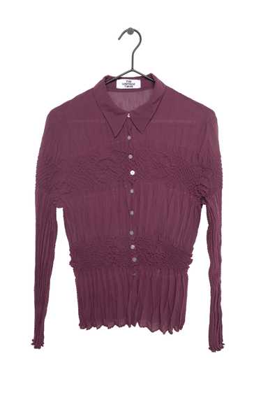 1970s Sheer Button Top - image 1