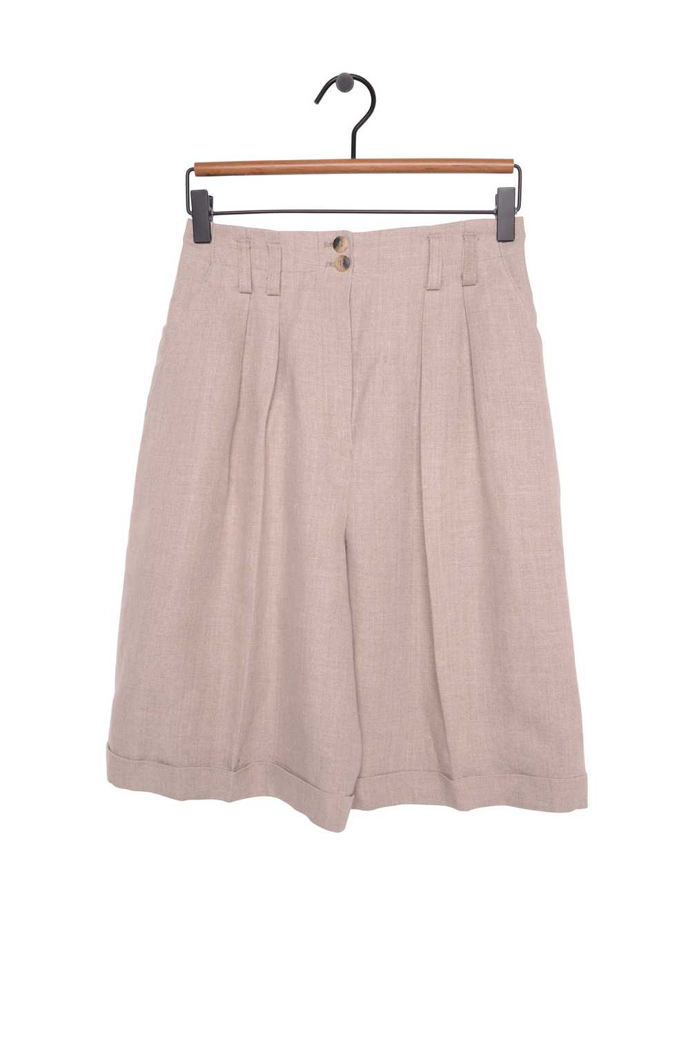 1990s Pleated Linen Shorts - image 1