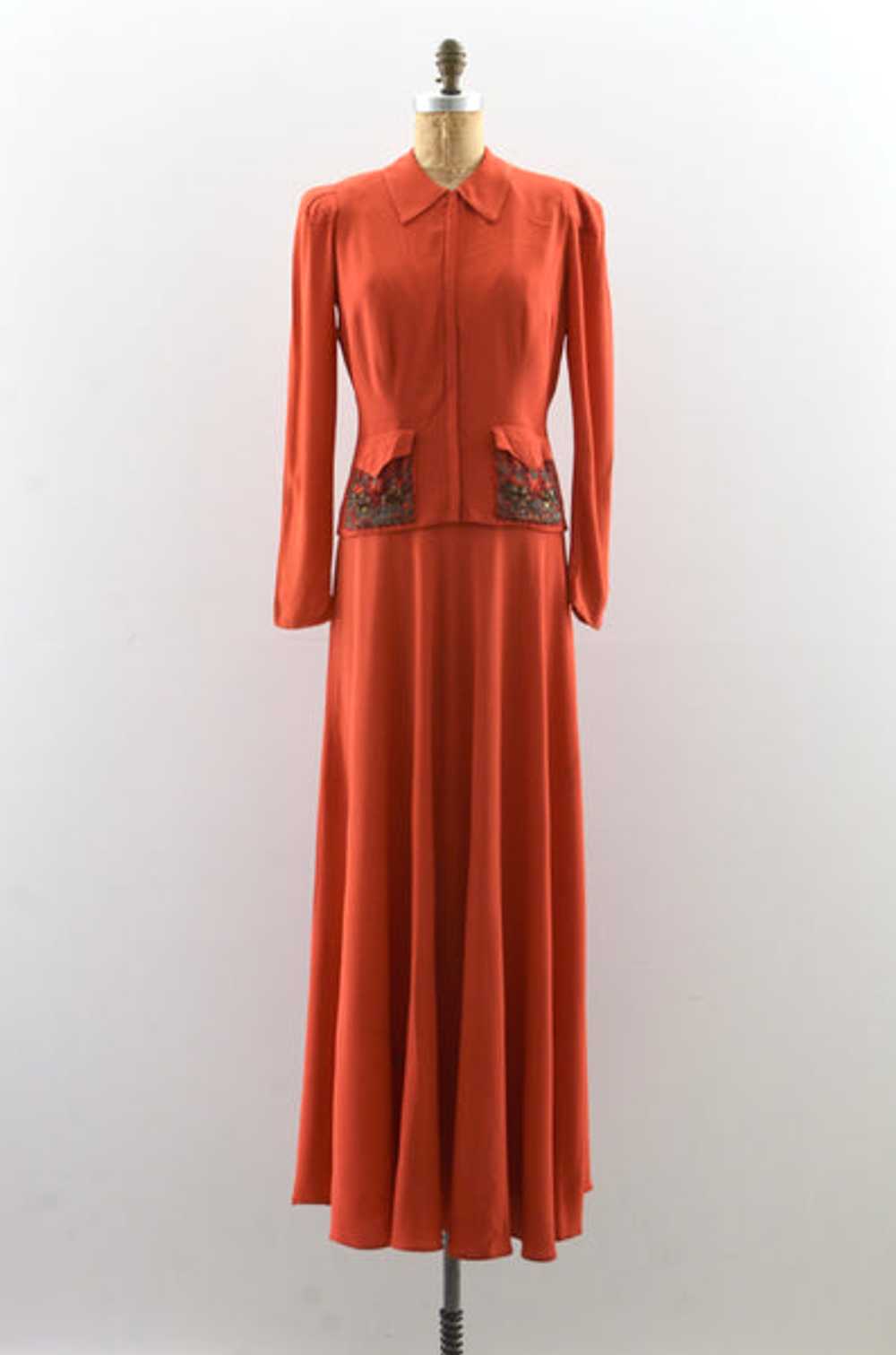 Vintage 1940s Two Piece Gown - image 1