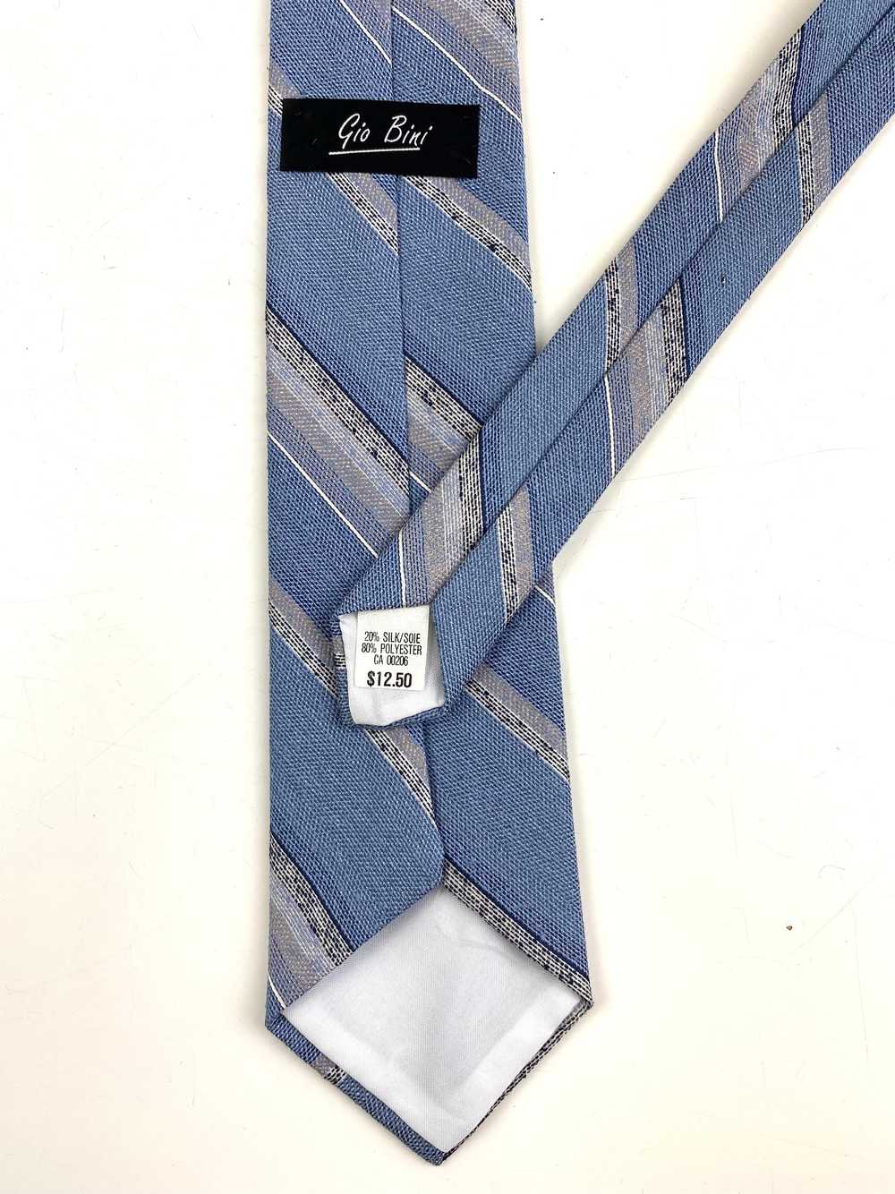 80s Deadstock Necktie, Men's Vintage Blue Grey Di… - image 3