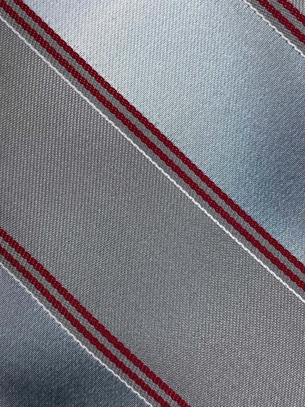 80s Deadstock Necktie, Men's Vintage Red/ Grey Di… - image 2