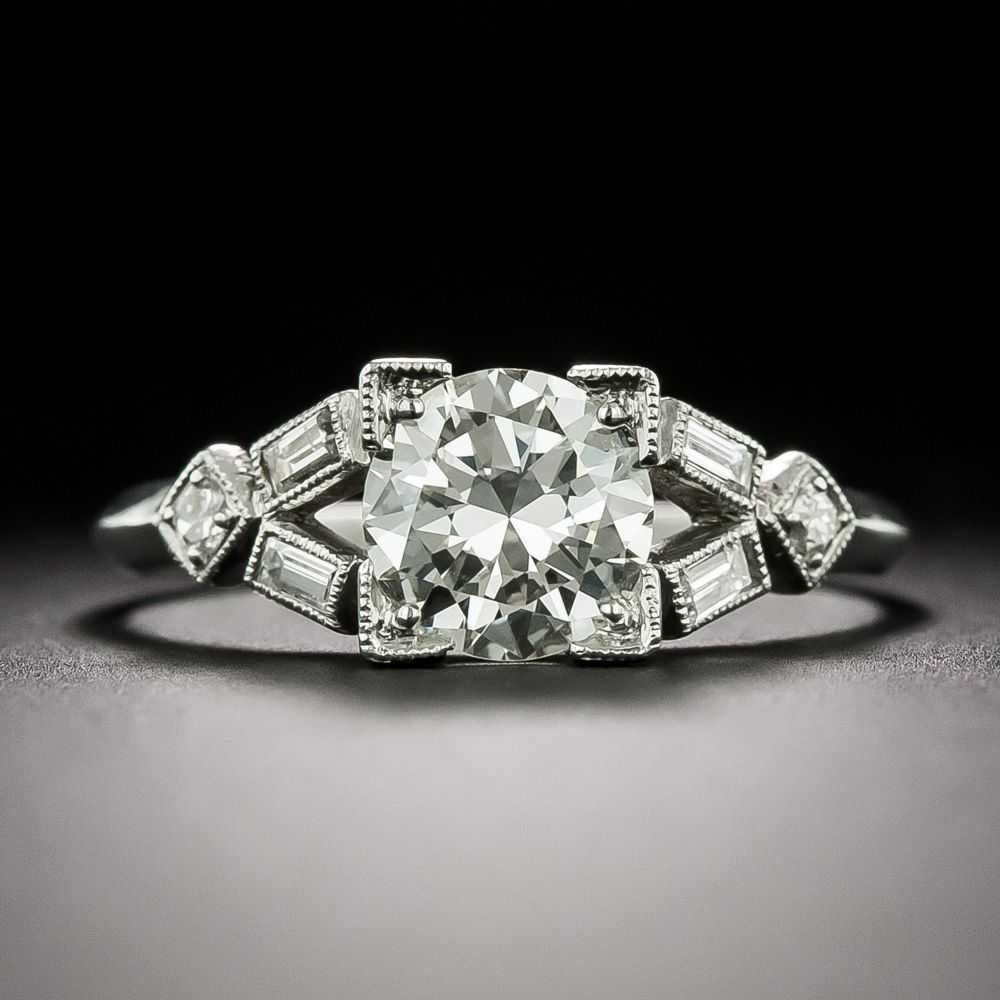 Art Deco 1.02 Carat Diamond Engagement Ring - GIA… - image 1