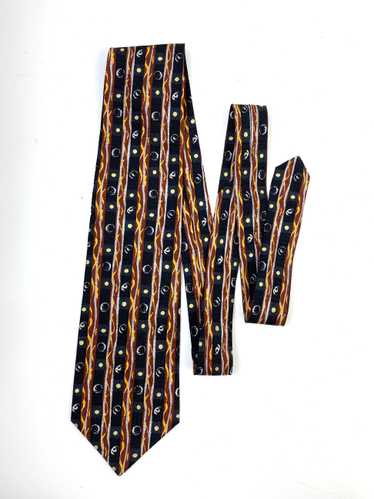90s Deadstock Silk Necktie, Men's Vintage Black/ … - image 1