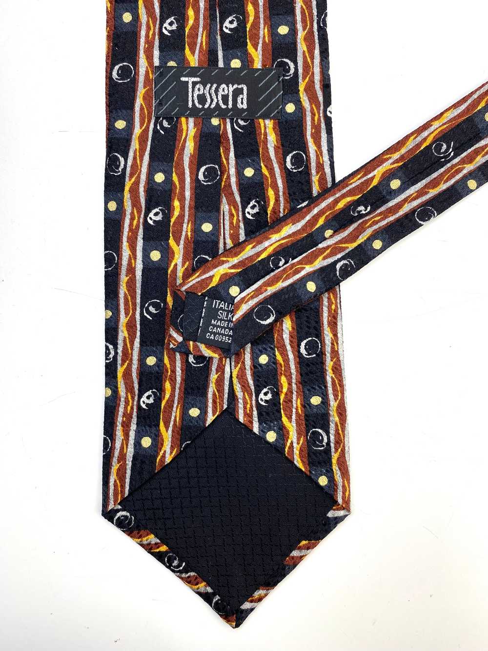 90s Deadstock Silk Necktie, Men's Vintage Black/ … - image 3