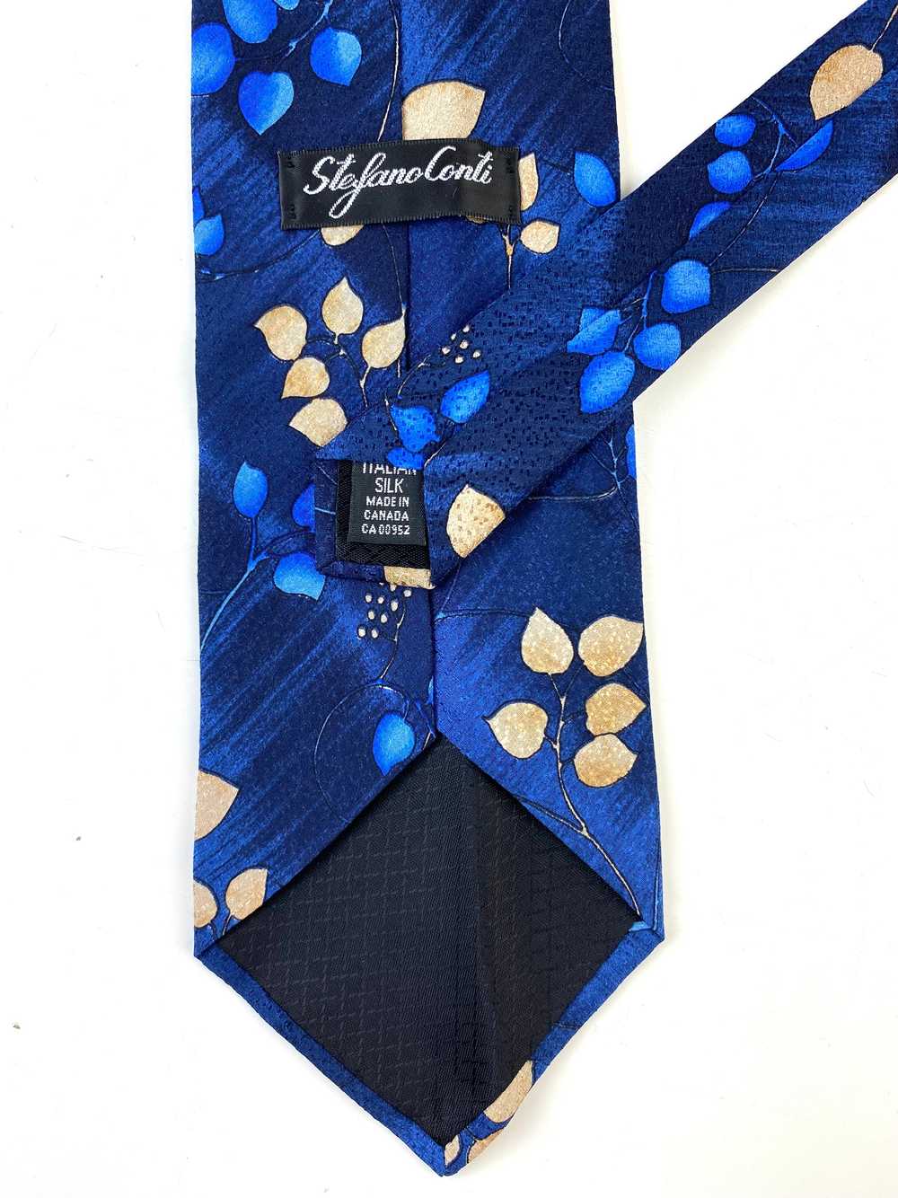 90s Deadstock Silk Necktie, Men's Vintage Blue/ B… - image 3