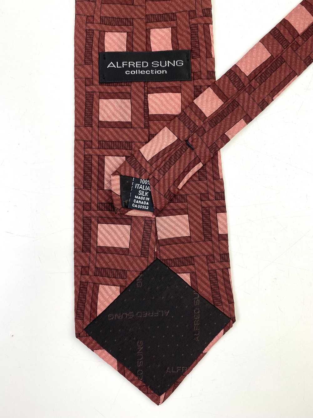 90s Deadstock Silk Necktie, Men's Vintage Brown/ … - image 3