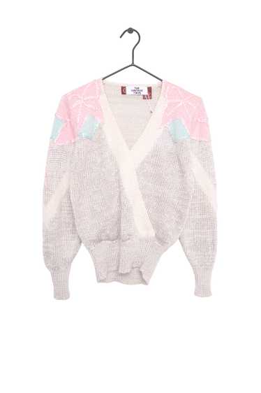 1980s Pastel V-neck Sweater