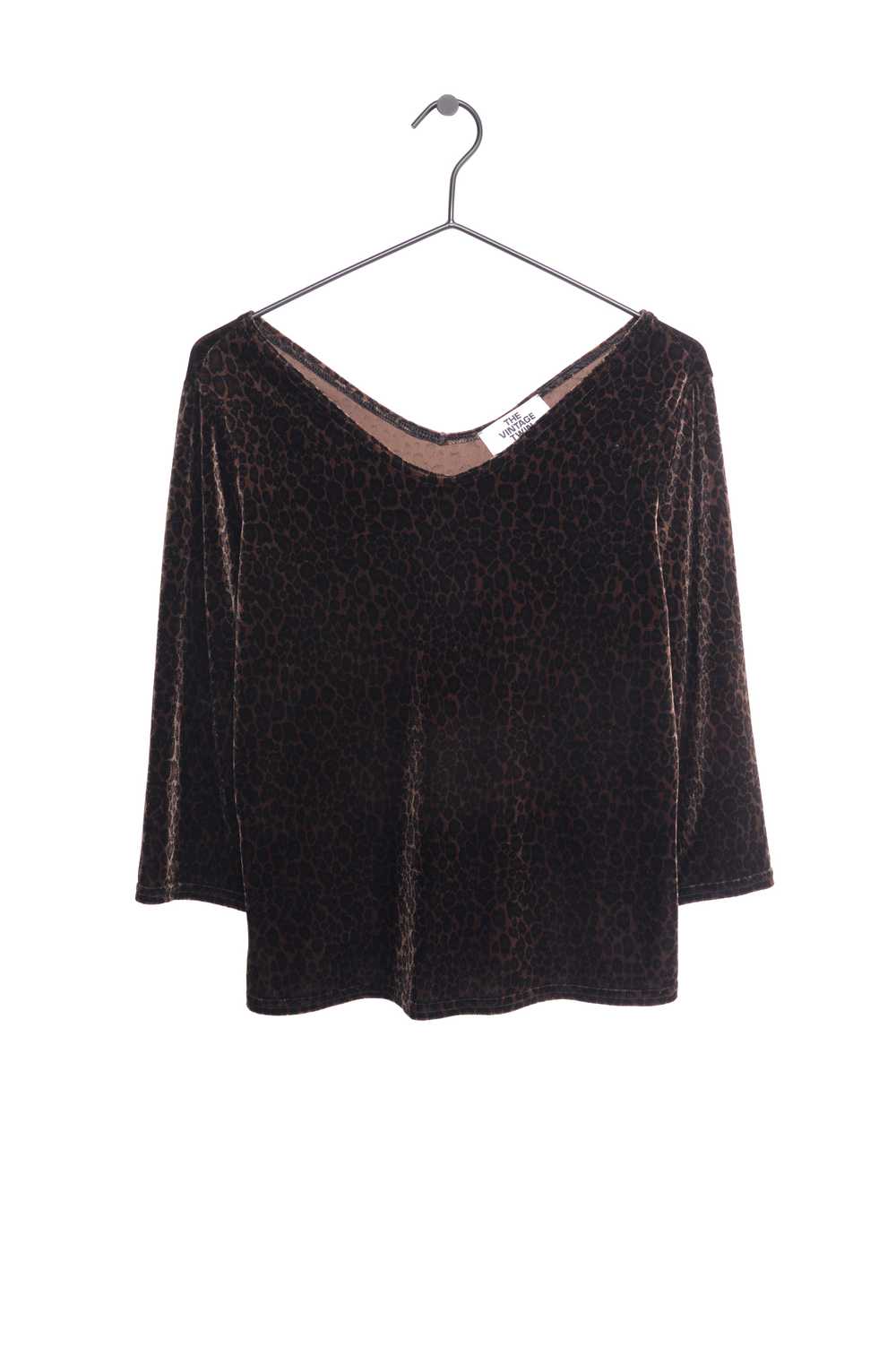 1990s Velvet Leopard Top - image 1