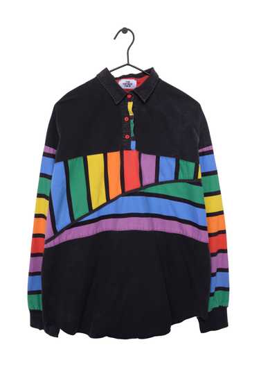 1990s Rainbow Striped Shirt - image 1