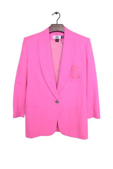 Hot Pink Flourish Wool Blazer - image 1