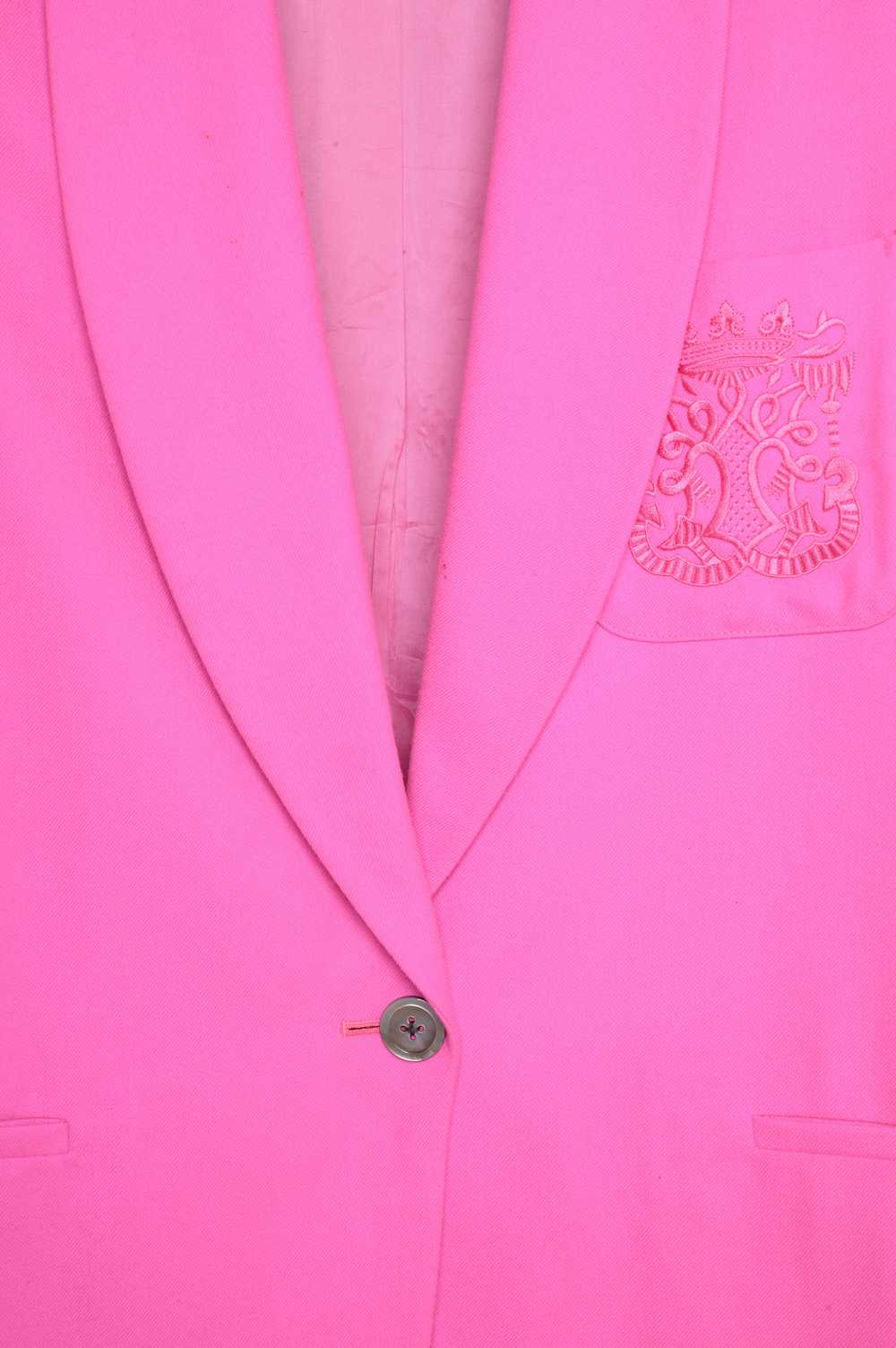 Hot Pink Flourish Wool Blazer - image 2