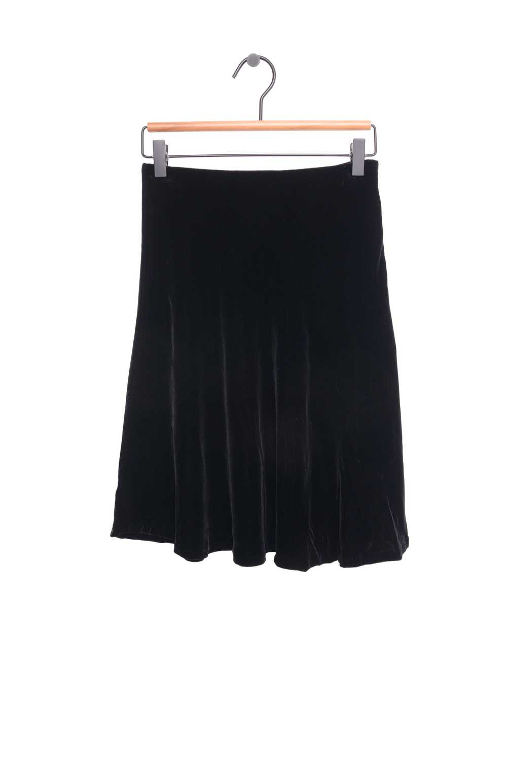 Black Velvet Midi Skirt - image 1