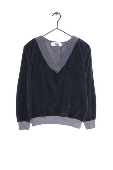 V-Neck Velour Sweatshirt