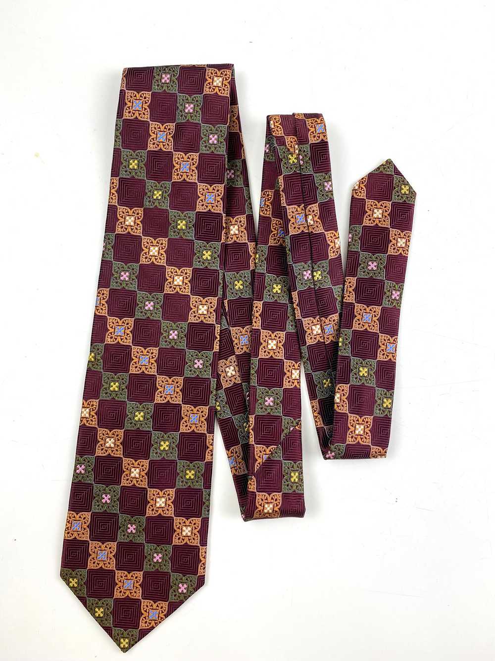 90s Deadstock Silk Necktie, Men's Vintage Orange/… - image 1