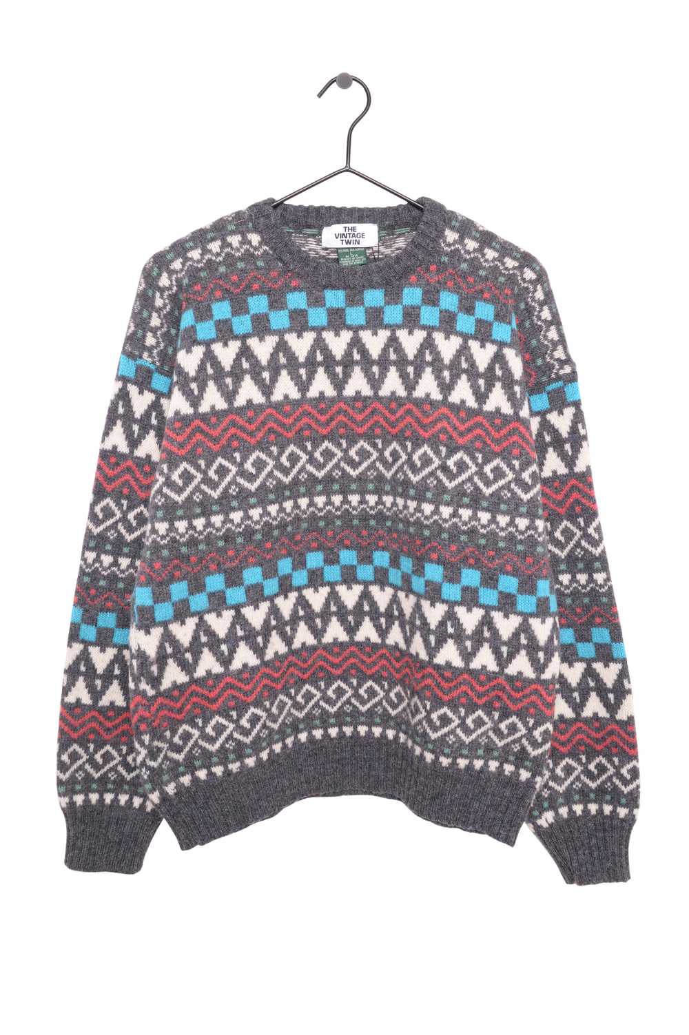 1990s Geometric Wool Sweater - image 1