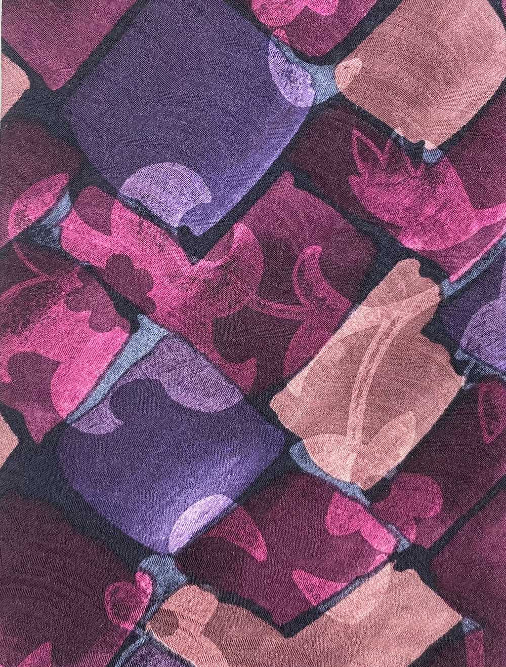 90s Deadstock Silk Necktie, Men's Vintage Purple … - image 2
