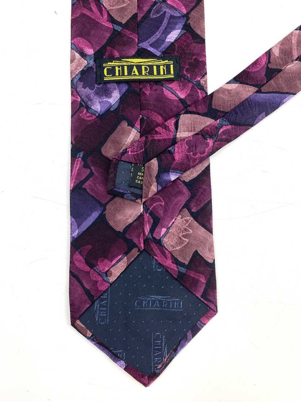 90s Deadstock Silk Necktie, Men's Vintage Purple … - image 3