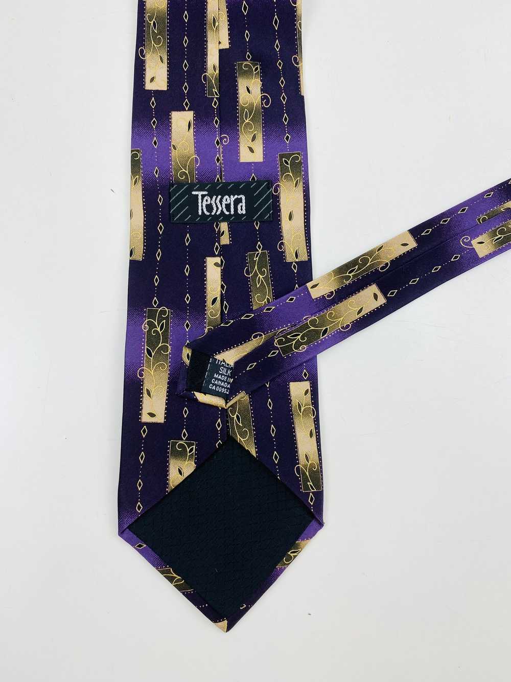 90s Deadstock Silk Necktie, Men's Vintage Purple/… - image 3