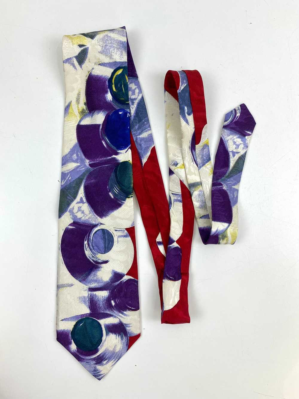 90s Deadstock Silk Necktie, Men's Vintage Purple/… - image 1