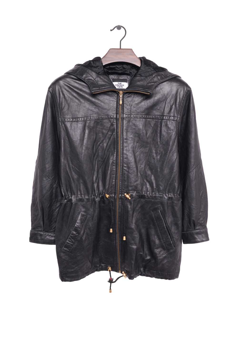 1990s Leather Duffle Coat - image 1