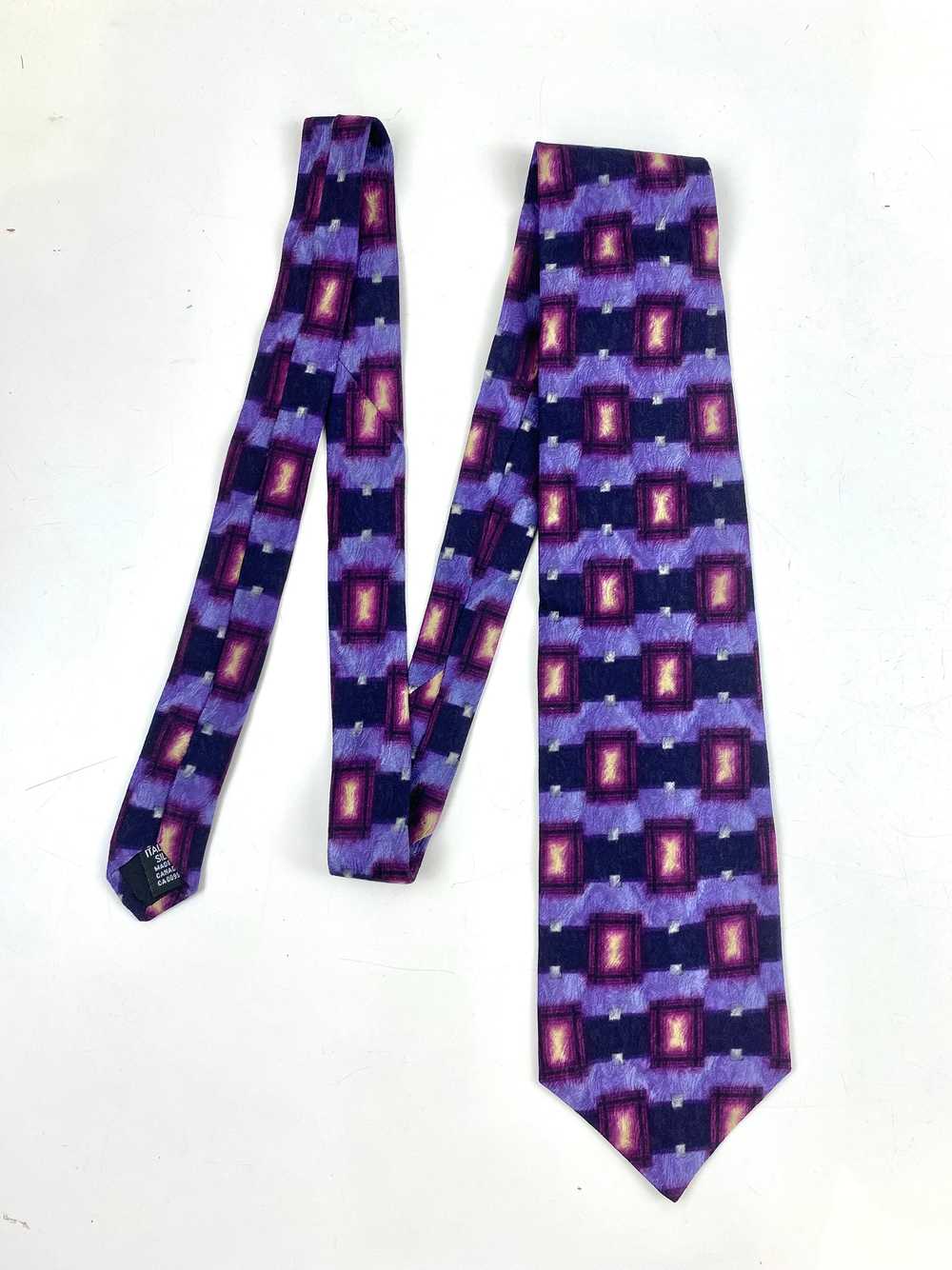 90s Deadstock Silk Necktie, Men's Vintage Purple/… - image 1