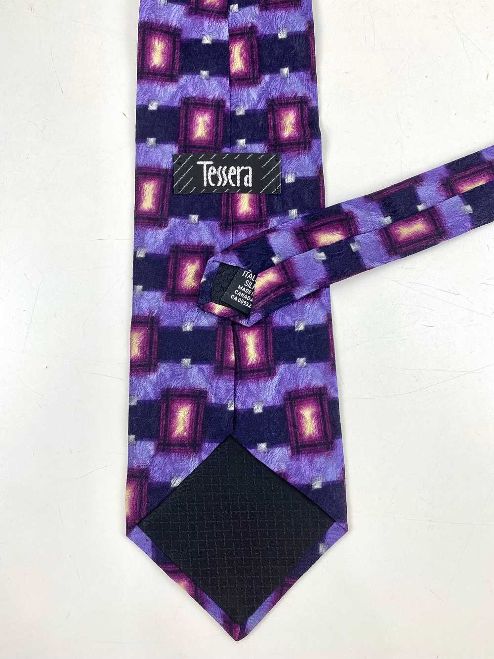 90s Deadstock Silk Necktie, Men's Vintage Purple/… - image 3