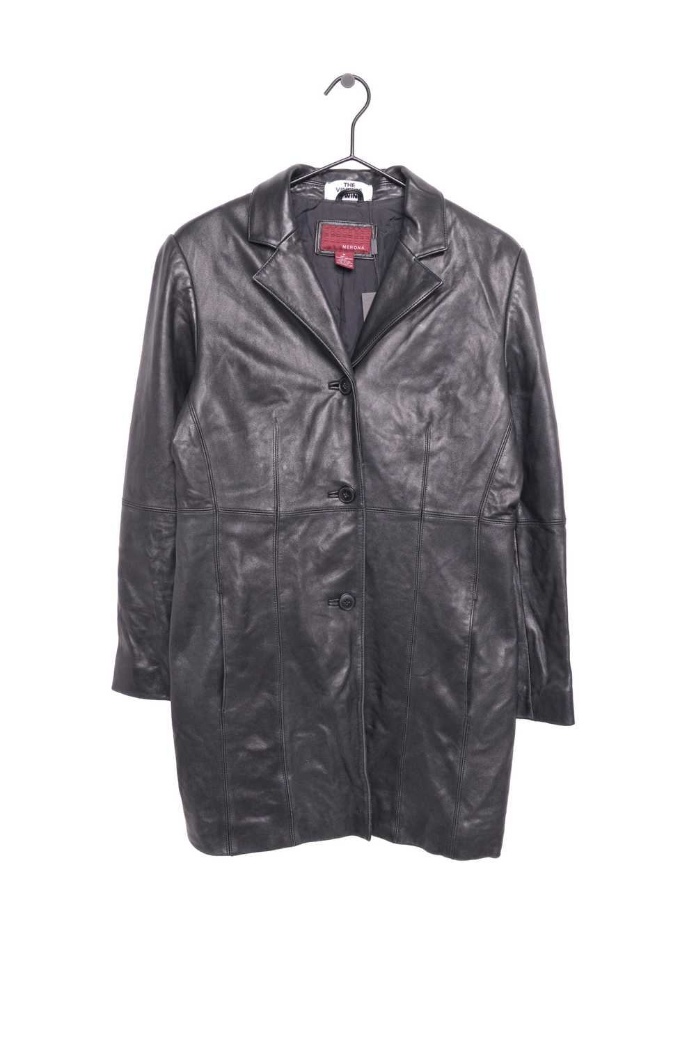 1990s Soft Long Leather Jacket - image 1