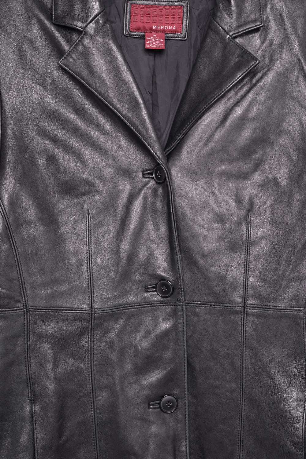 1990s Soft Long Leather Jacket - image 3