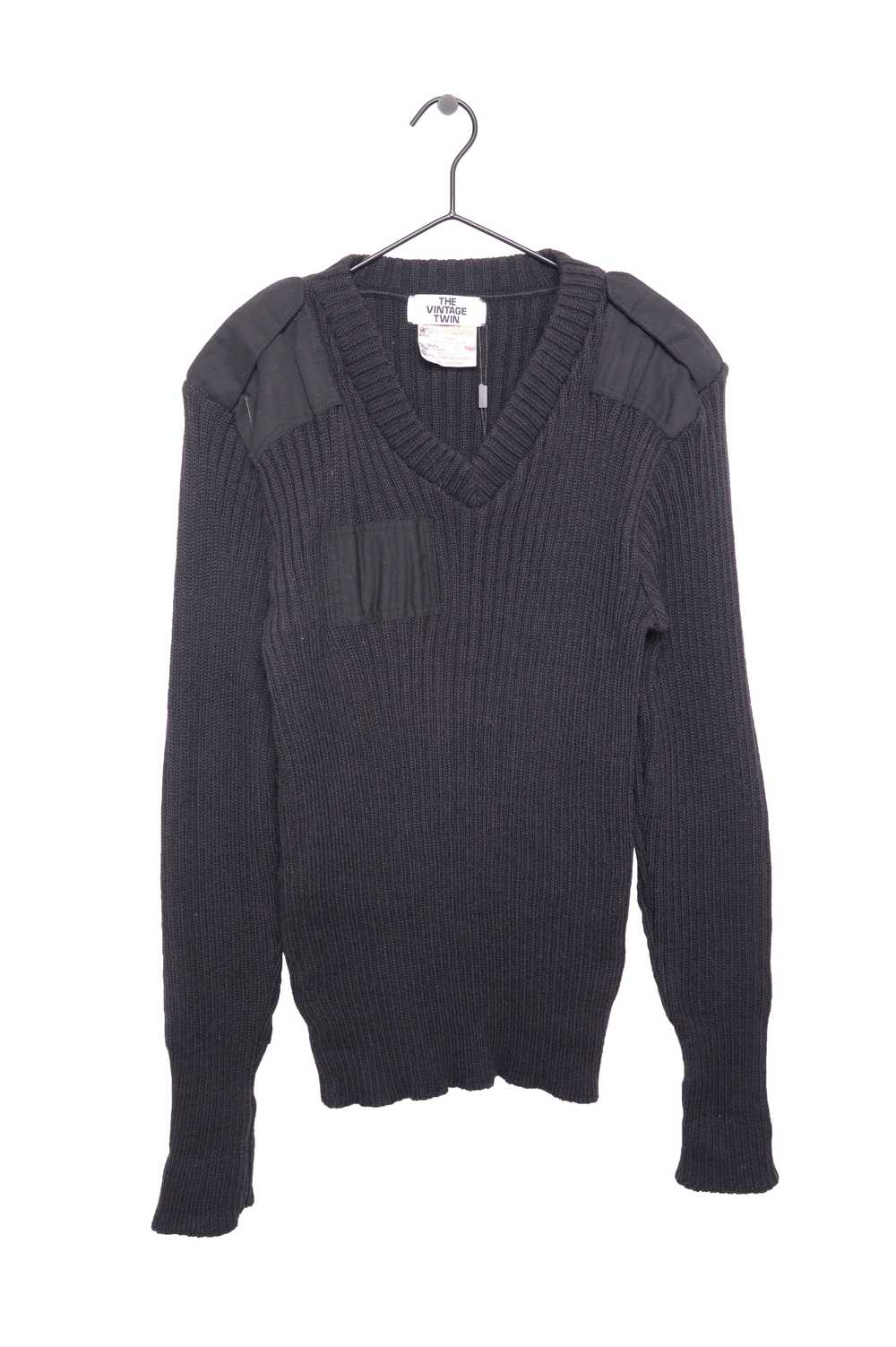 Ribbed Wool Shoulder Pad Sweater - image 1