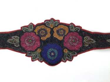 Vintage 1920s Womens Hand Beaded Floral Belt, Antiqu… - Gem