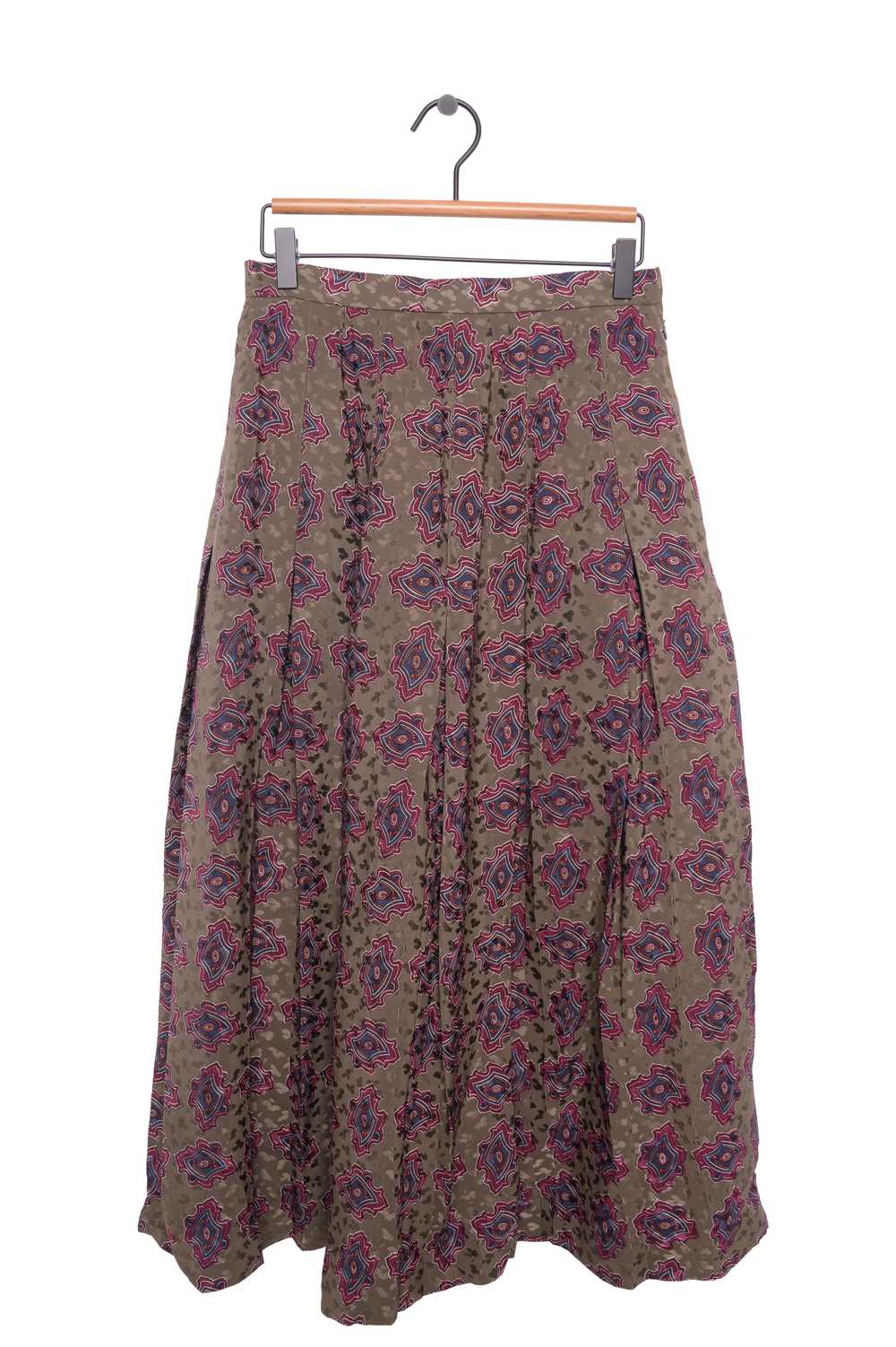 Pleated Silk Maxi Skirt - image 1