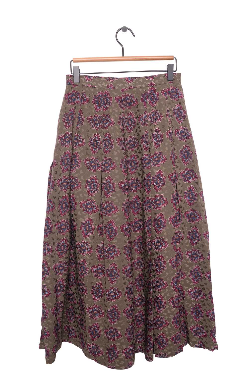 Pleated Silk Maxi Skirt - image 2