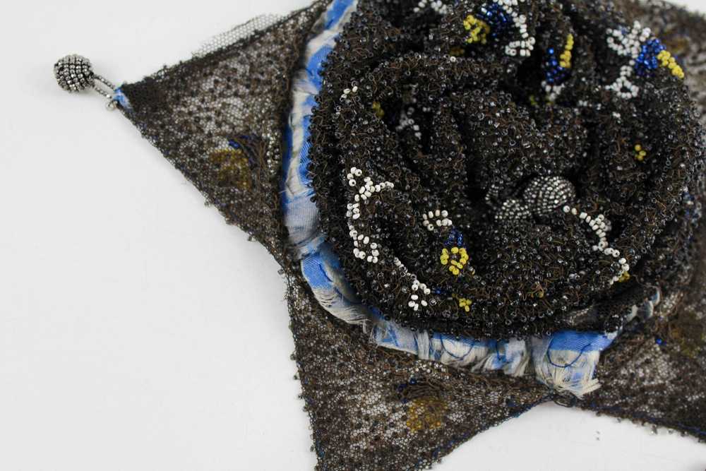 Vintage 1920s/30s Floral Beaded Silk Purse with C… - image 11
