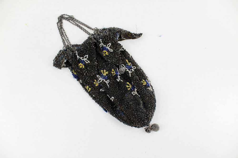 Vintage 1920s/30s Floral Beaded Silk Purse with C… - image 4