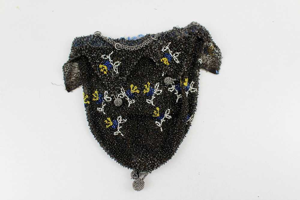 Vintage 1920s/30s Floral Beaded Silk Purse with C… - image 7