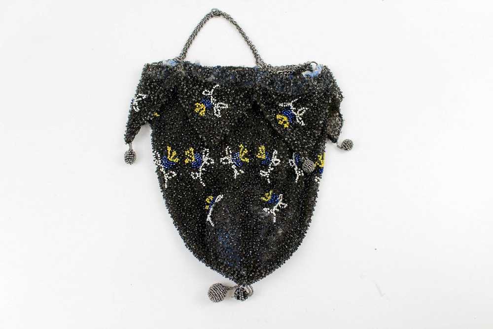 Vintage 1920s/30s Floral Beaded Silk Purse with C… - image 8