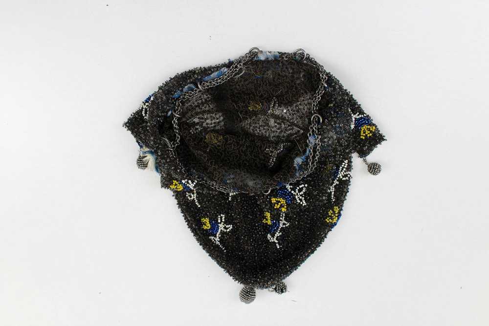 Vintage 1920s/30s Floral Beaded Silk Purse with C… - image 9