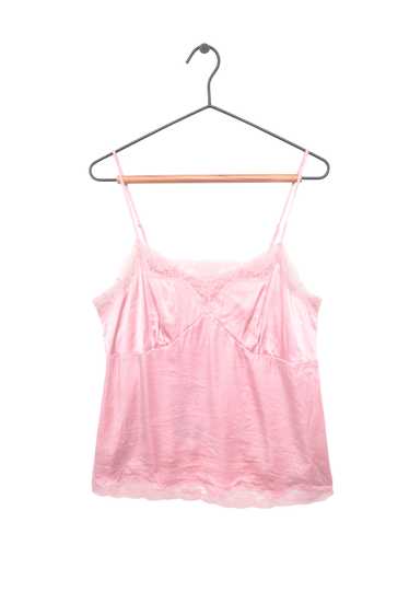 Lace Trim Silk Slip Top