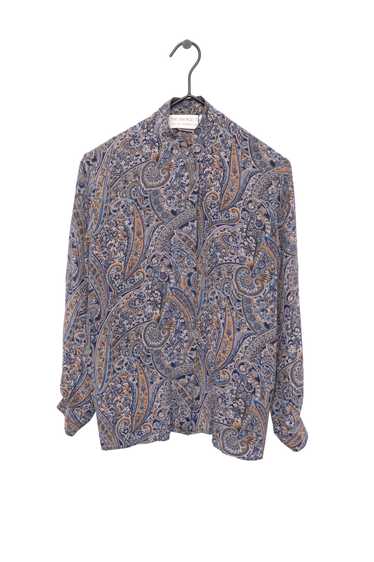 Paisley Silk Button Blouse