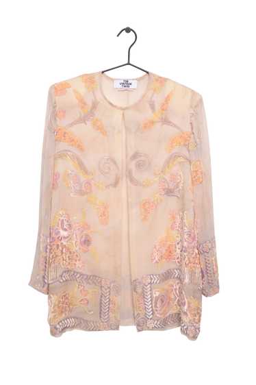 Velvet Flowers Silk Top - image 1